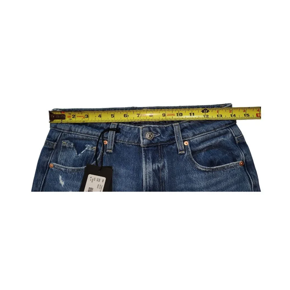 Paige Women's Noella‎ Distressed Jeans Mid Rise Relaxed Straight Leg Size 25